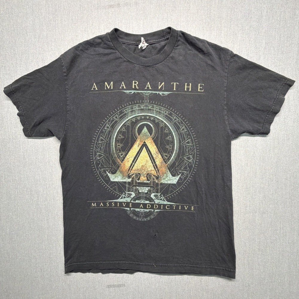 Vintage‎ Amaranthe Band T Shirt Large Black Metal Grunge Punk Tour Merch Y2K